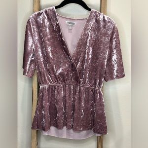 Nordstrom Chelsea28 Velvet Faux Wrap Top XS